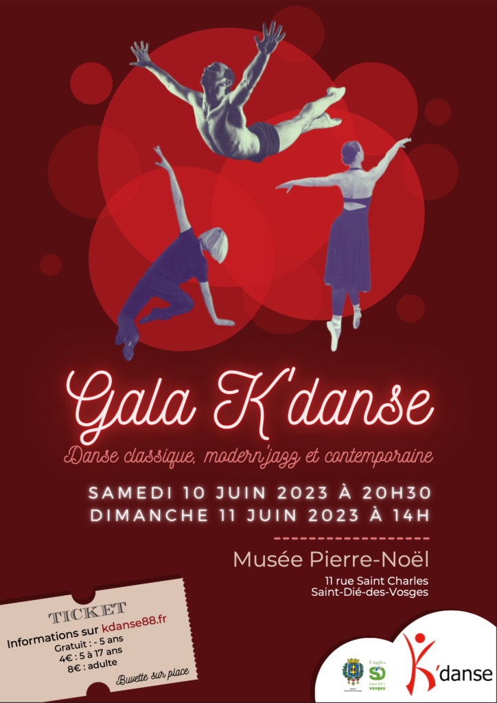 Affiche Gala de danse K'danse 10 et 11 juin 2023